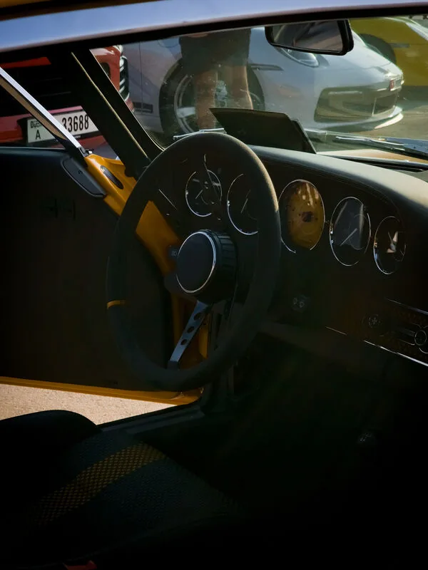 Porsche interior through window